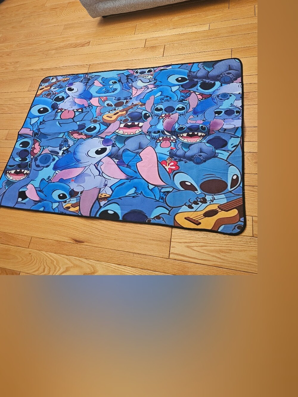 Stitch Character Plush Print Rug/Mat - Blue